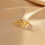 Spiritual Om CZ Open Ring for Women & Girls