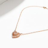 Romantic Rose Gold Heart Necklace for Women