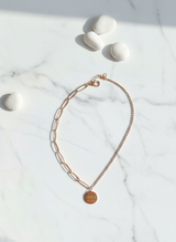 Elegant Rose Gold Asymmetrical Chain Pendant Necklace