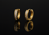 NXGOLD Crystal Line Gold-Toned Hoop Earrings for Women