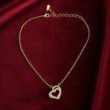 Forever Love Crystal Open Heart Pendant Necklace