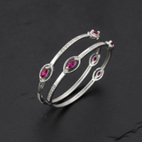 925 Silver Ruby & Cubic Zirconia Bangles for Women