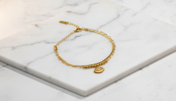 NXGOLD Trendy Double Layer Evil Eye Bracelet
