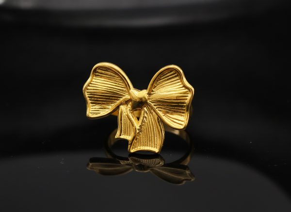 NXGOLD Adjustable Ribbon Bow Ring for Women & Girls
