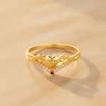 NXGOLD Stylish Heart Charm Gold Finish Ring for Women