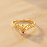NXGOLD Stylish Heart Charm Gold Finish Ring for Women