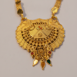 NXGOLD Royal Heritage Black Bead Mangalsutra with Antique Peacock Pendant