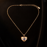 Lucky Evil Eye Heart Pendant Chain Necklace for Women