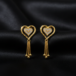 Heart Tassel Stud Earrings for Women