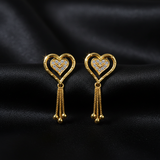Heart Tassel Stud Earrings for Women