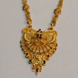 Premium Traditional Black Bead Mangalsutra with Ethnic Floral Pendant