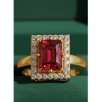 NXGOLD Ruby Royale Halo Ring