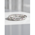 925 Silver Geometric Ruby & Cubic Zirconia Bangles