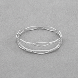 925 Silver Leaf Motif Bangles with Cubic Zirconia