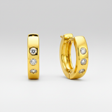 GoldNX Radiance Crystal Studded Gold-Toned Hoop Earrings for Women