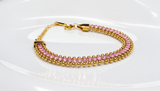 NXGOLD Designer Pink Cubic Zirconia Bracelet for Girls & Women
