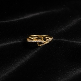 Elegant Wave Infinity Stone Studded Ring for Women