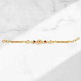 Regal Ruby Sparkle Link Bracelet for Women