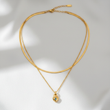 Luxury Heart Charm Two-Layer Necklace for Women