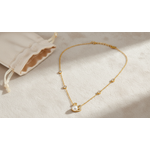 Graceful Swan Pearl Necklace with Sparkling CZ Stones