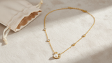 Graceful Swan Pearl Necklace with Sparkling CZ Stones