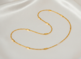 NXGOLD Minimalist Gold Link Chain with Bar For Unisex