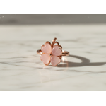 Rose Gold Clover Flower Ring for Women