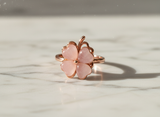 Rose Gold Clover Flower Ring for Women