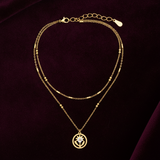 Golden Daisy Double Layer Necklace for Women