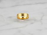 NXGOLD Elegant Plain Band Ring with Triple Line Design