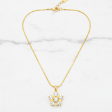 Dainty Floral Cubic Zirconia Pendant Necklace for Women