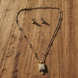 NXGOLD Crystal Veil Pendant & Earrings Set