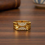 Imperial Crystal Bow Crest Gold Ring
