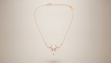 Elegant Pearl Crown Pendant Necklace in Rose Gold