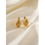 NXGOLD Leaf Design Gold-Toned Hoop Earrings for Women