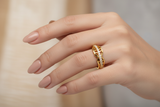 NXGOLD Crystal Infinity Twist Gold Ring for Women