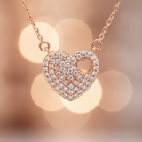 Dazzling Rose Gold Heart-Shaped Pendant Necklace