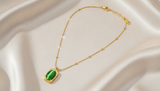 Luxe Green Stone Gold Pendant Necklace for Women