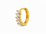 NXGOLD Luxury Gold Plated Leaf Design Hoop Earrings for Women & Girls