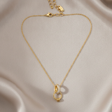 Golden Crystal Link Pendant Necklace for Women