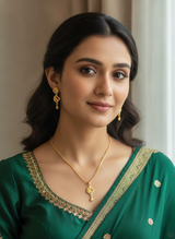 Elegant Wave Crystal Pendant Necklace Set
