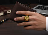 NXGOLD Om Divine Square Signet Gold Ring for Men