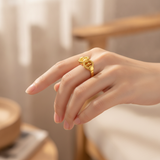 NXGOLD Elegant Twin Circle Heritage Adjustable Ring for Women