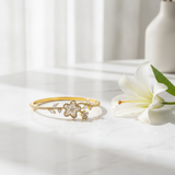 Luxury Floral CZ Open Kada Bracelet for Women