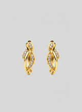 Twisted Crystal Gold-Toned Hoop Earrings for Women