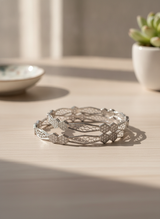 925 Silver Designer Hexagon CZ Bangles
