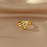 Floral Heart CZ Adjustable Ring for Women