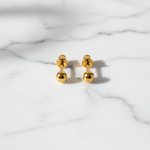 NXGOLD Minimalist Gold-Toned Ball Stud Earrings for Women