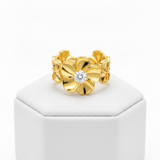 Elegant Blossom Ring with Sparkling CZ Crystal for Women