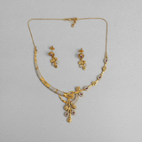 NXGOLD Premium Leaf Vine Crystal Necklace Set for Women